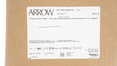 Teleflex CDC-21242-X1A Arrow 2Lum. Central Venous Access Kit 9Frx11.5cm-Box of 5